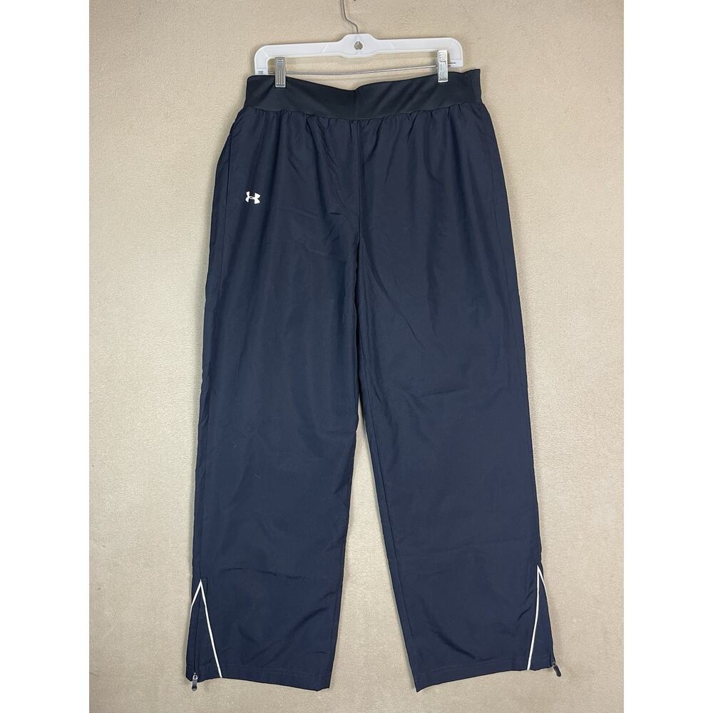 Under Armour Pants Womens L Black PreGame Woven Straight‎ Loose Fit Track Pant